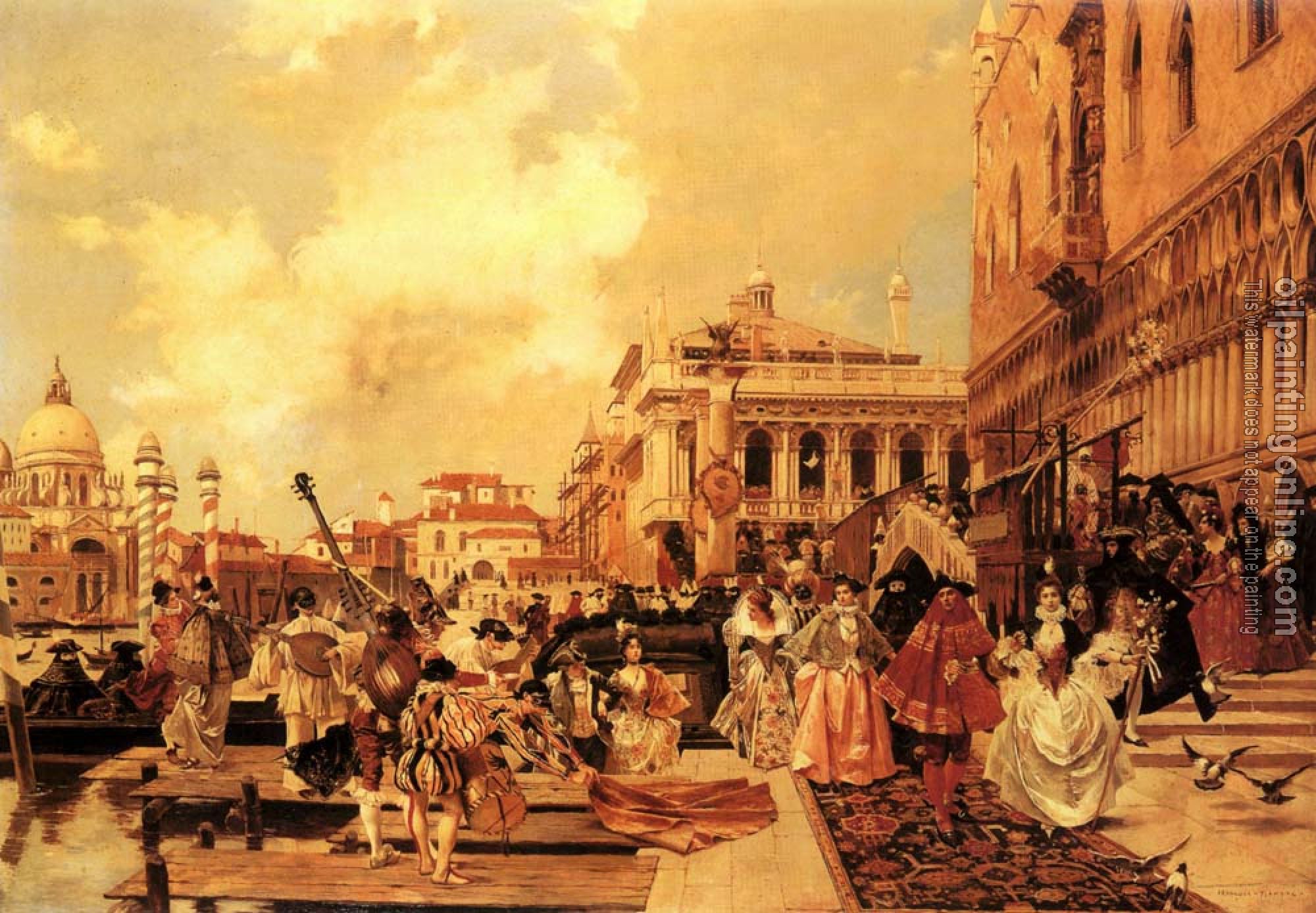 Flameng Francois - Le carneval a Venise